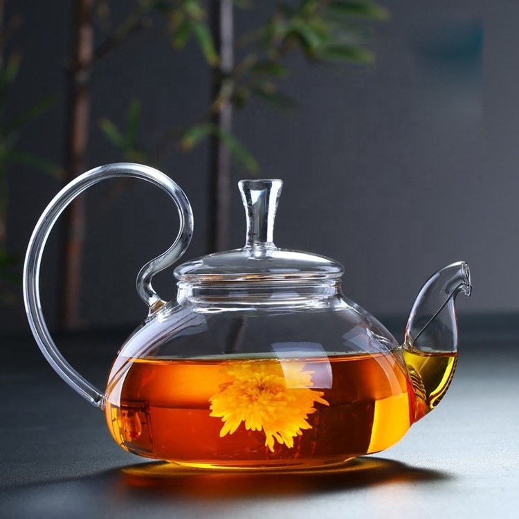 High Quality Heat Resistant Borosilicate Glass Tea Pot With Infuser