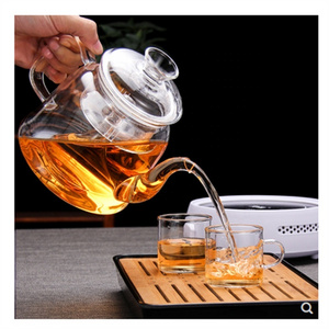 Heat Resistant Kitchen party bar use Handmade cold water Glass Teapot Borosilicate glass stove tea pot