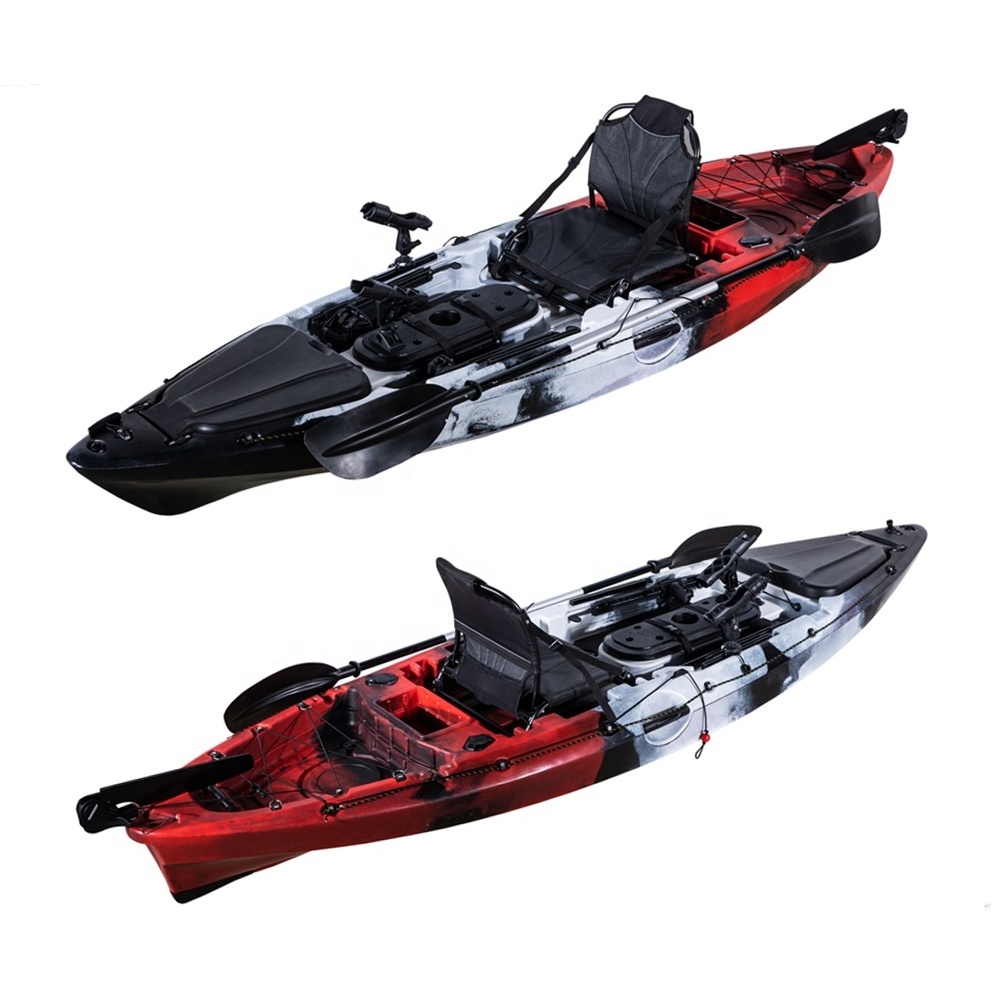 Hot Single Seat One Person 10FT Fishing Sit On Top Canoe LDPE&HDPE Plastic Kayak with rudder system with footbrace