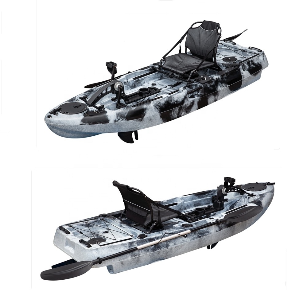 Single Seat Pedal kayak One Person 8FT Fishing Foot Pedal Drive fishing kayak with Rudder system  HDPE Plastic Kayak