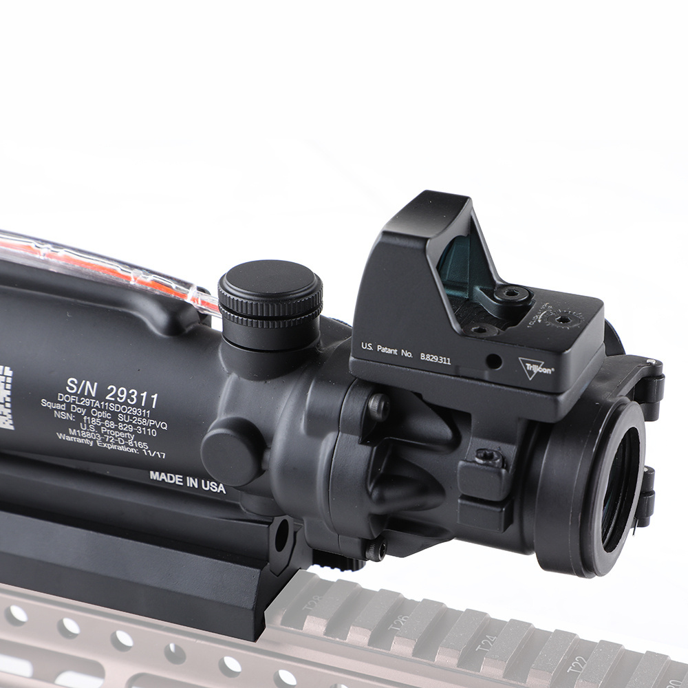 Tactical ACOG 3.5X35 Prism Scope Sight QD Quick Detach Red Fiber Illuminated Scope With Mini Red Dot Hunting Accessories