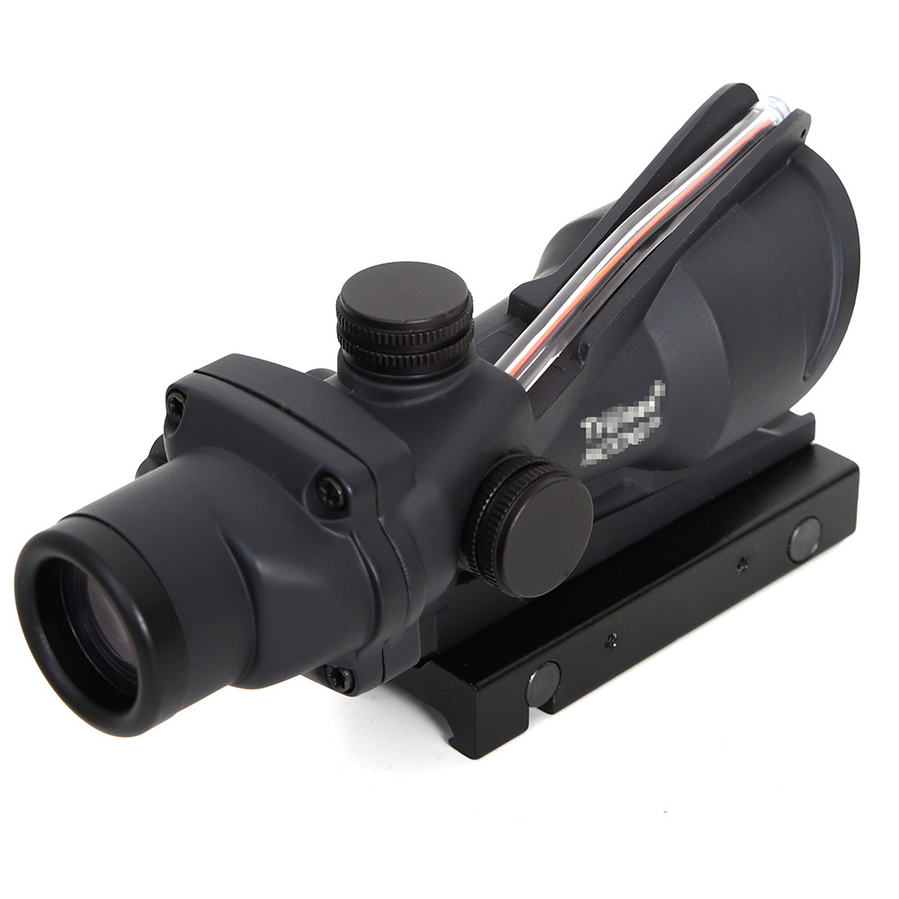 Honestill ACOG 4X32 Real Fiber Optics Red Green Illuminated Chevron Glass Etched Reticle Optical Sight