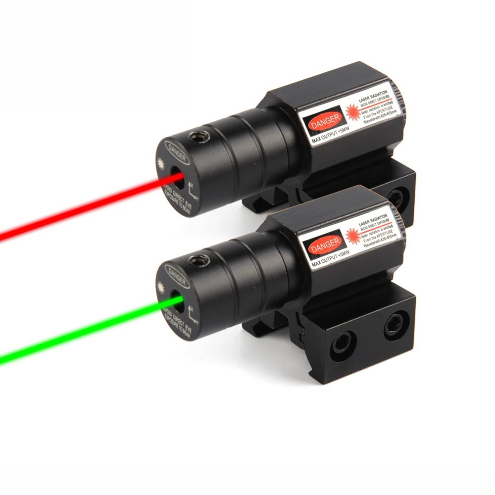 Mini Adjustable Compact Red Dot Green Dot Laser Sight 11MM 20MM Riser Mount Laser Pointer Hunting Accessory