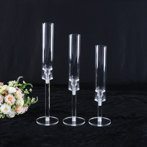 Wedding table centerpieces party decoration acrylic votive candlesticks holders glass candle holder stand