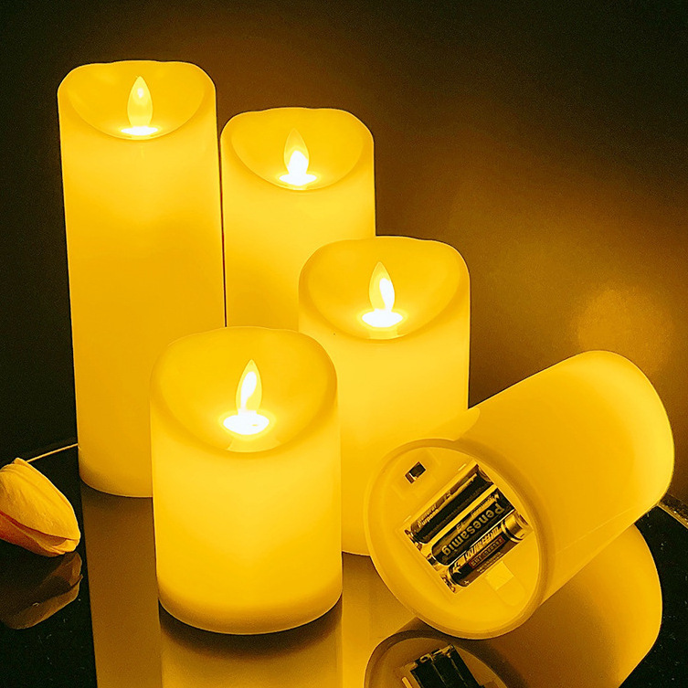 3D Real Flame LED Candle Electronic Battery Powered Remote Control Candles For Home Bedroom Party Wedding Festival