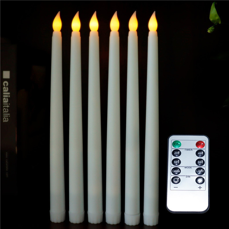 Remote Control Wholesale Flickering Bougie Deco Dancing Flames Electric Lights Tall Gold Flameless Led Taper Candle