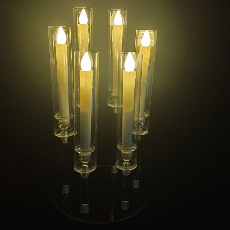 Wedding Table Centerpiece Candelabra Matched 8.85inch Electrical Wax 22.5cm Tall LED Candles