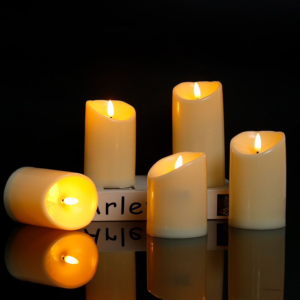 3D Real Flame LED Candle Electronic Battery Powered Remote Control Candles For Home Bedroom Party Wedding Festival