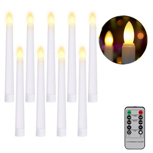 Home Wedding Decor 3D Artificial Remote Control LED Tapered Candlesticks Flameless Candles 2*20cm Tealight Electronic Candle