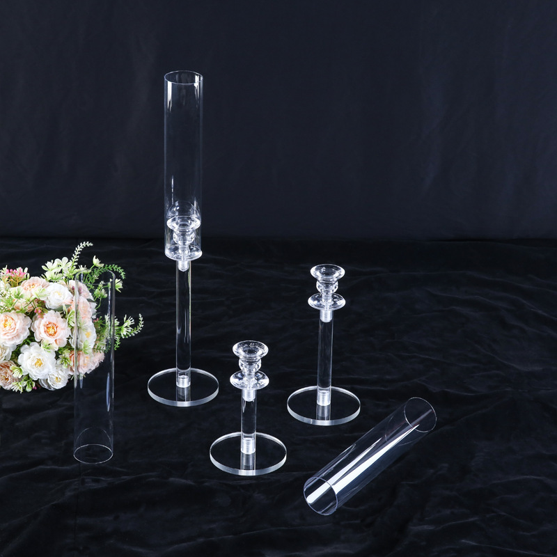 Wedding table centerpieces party decoration acrylic votive candlesticks holders glass candle holder stand