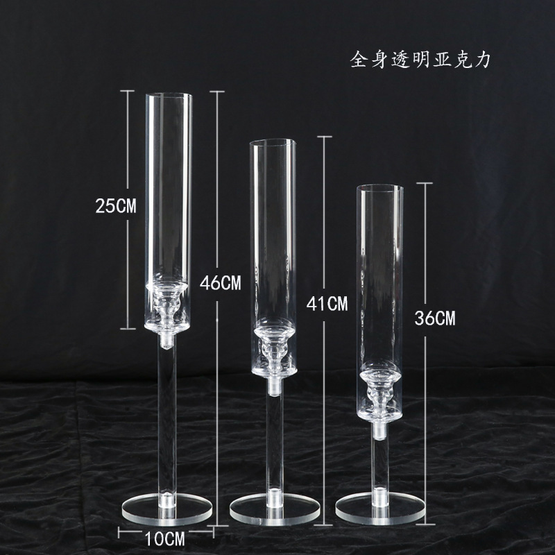 Wedding table centerpieces party decoration acrylic votive candlesticks holders glass candle holder stand