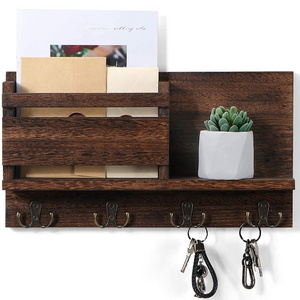 Wall Decor Custom Mail And Key Organizer With Message Board Solid Wood Wall Mounted Mail Sorter Wooden Mail And Key Holder