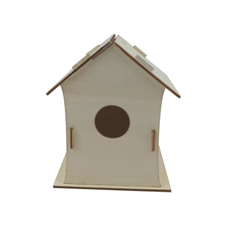 factory direct sale Outdoor Wooden Bird House Patio Decor Hexagon Shaped Gazebo Bird Feeder Hanging Birds Nest