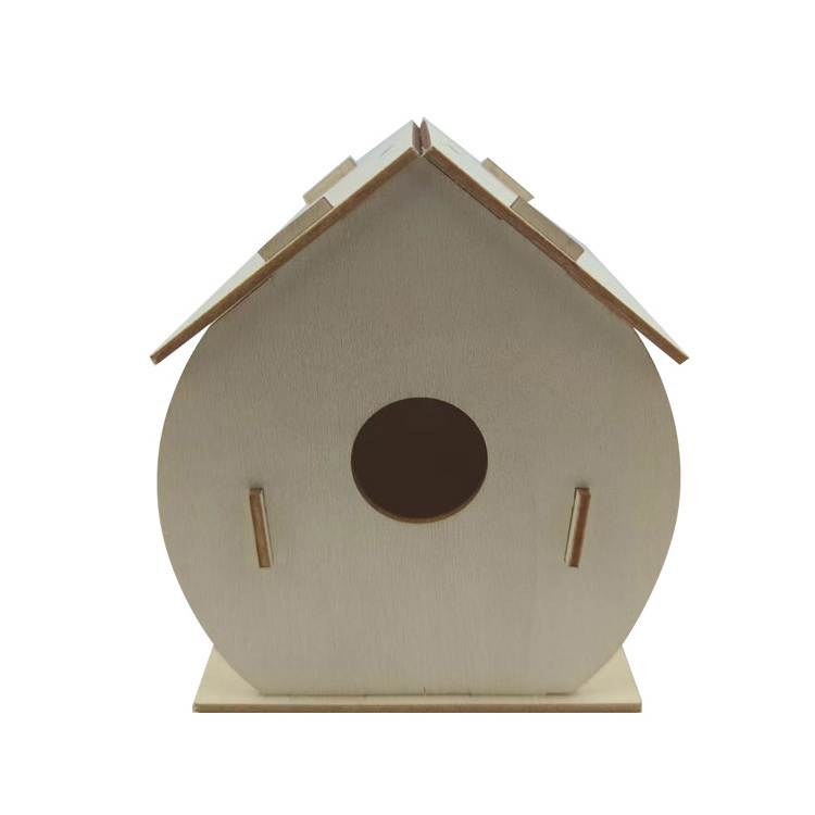 factory direct sale Outdoor Wooden Bird House Patio Decor Hexagon Shaped Gazebo Bird Feeder Hanging Birds Nest