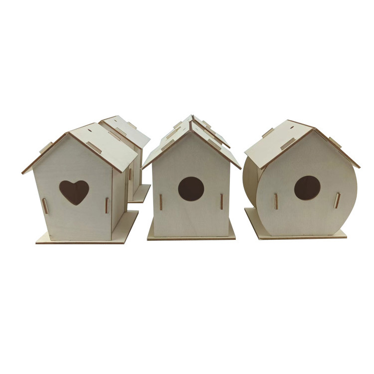 factory direct sale Outdoor Wooden Bird House Patio Decor Hexagon Shaped Gazebo Bird Feeder Hanging Birds Nest