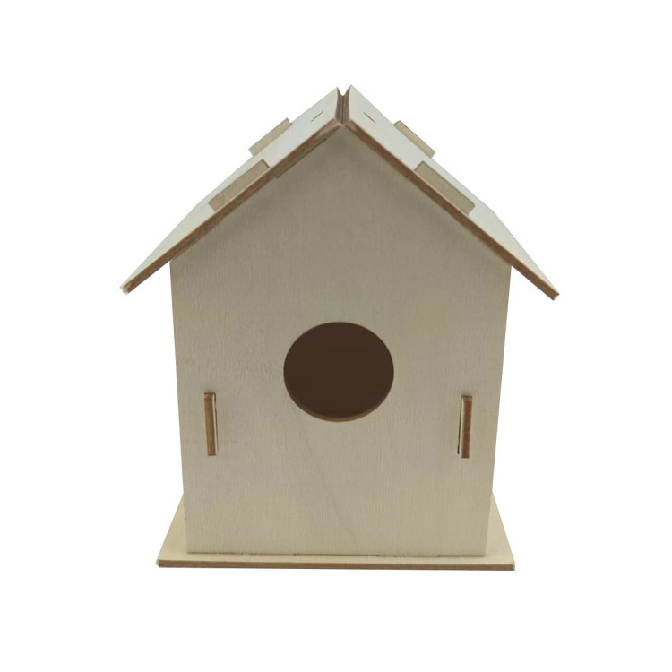 factory direct sale Outdoor Wooden Bird House Patio Decor Hexagon Shaped Gazebo Bird Feeder Hanging Birds Nest