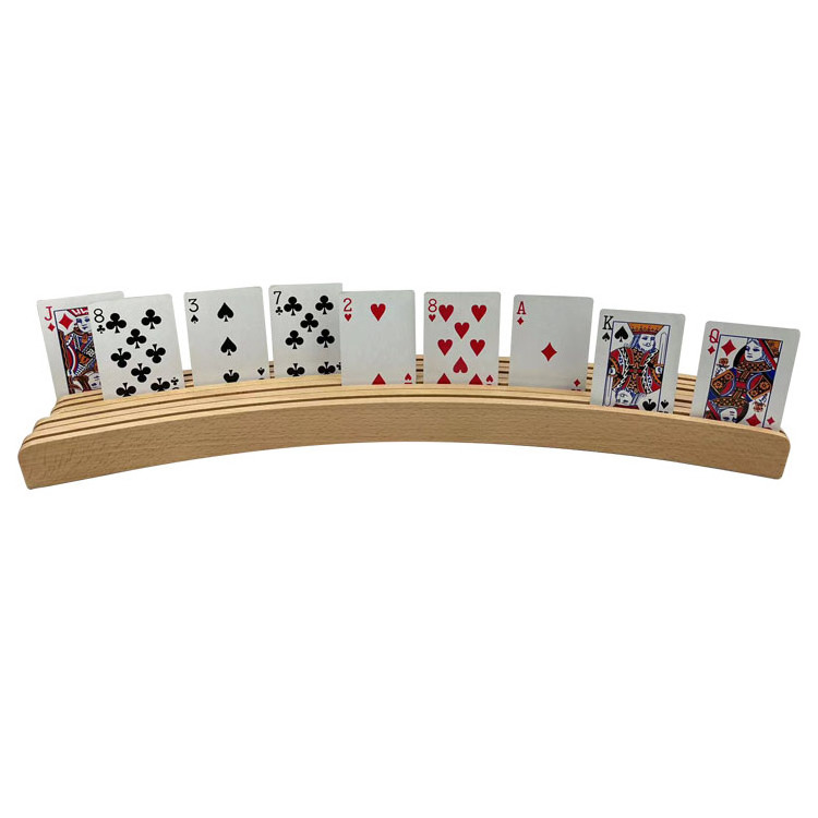 Games Solid Wooden Organizer Includes Playing Poker Cards Holder Wooden Tray Racks Bridge Canasta Display Stand