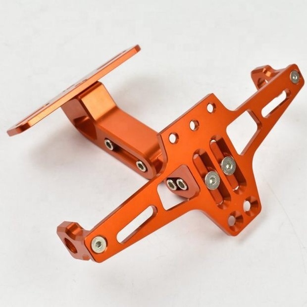 Motorcycle Refit Adjustable CNC Billet Aluminum License Plate Light Bracket Frame Universal for All Motorbikes