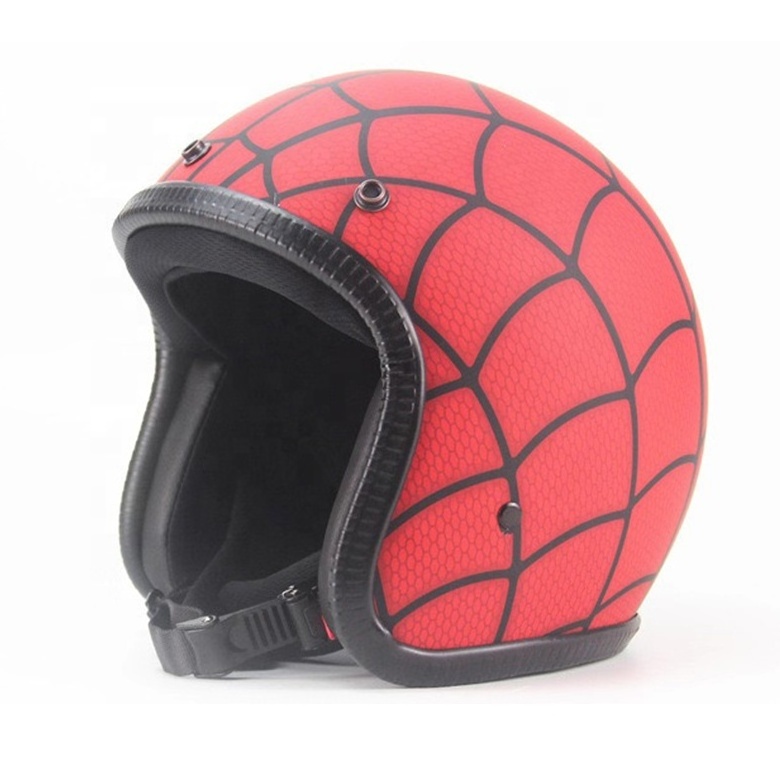 Fashion M/L/XL/XXL ABS Red Spiderman Look Motocross Racing Helmet Cascos Motorcycle Half Face Helmet