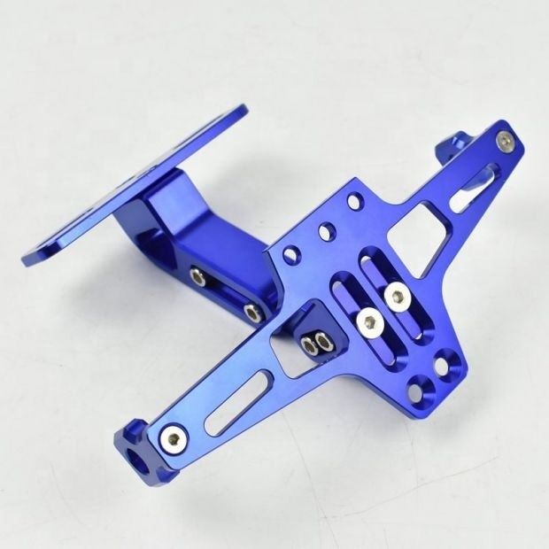 Motorcycle Refit Adjustable CNC Billet Aluminum License Plate Light Bracket Frame Universal for All Motorbikes