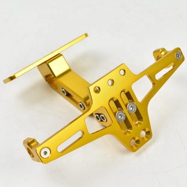 Motorcycle Refit Adjustable CNC Billet Aluminum License Plate Light Bracket Frame Universal for All Motorbikes