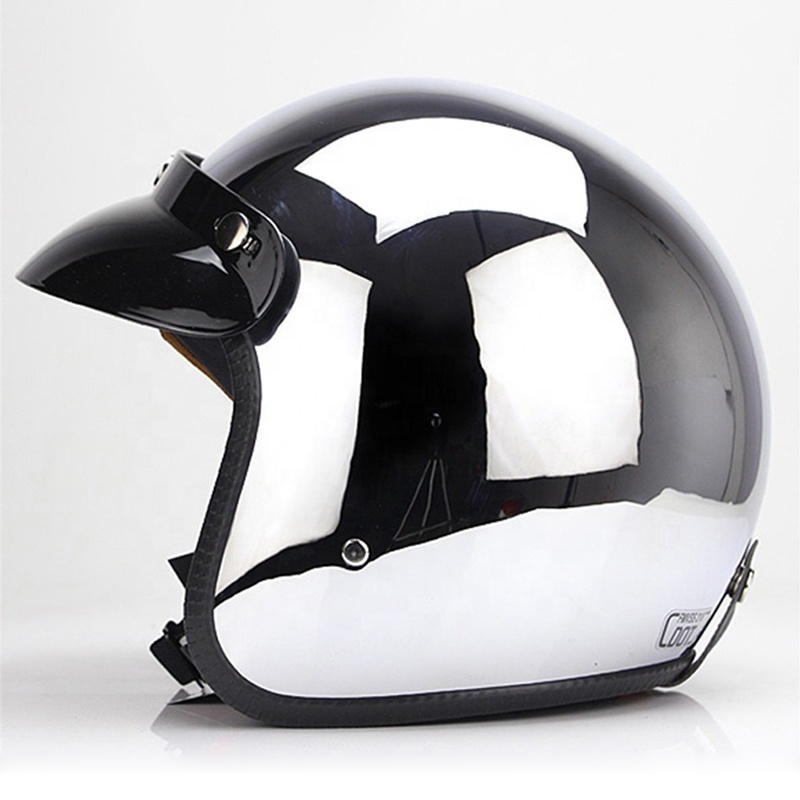 Universal 3/4 Open Face Retro Helmet High Quality ABS S/M/L/XL/XXL Open Half Face Riding Motorcycle Helmets Chrome