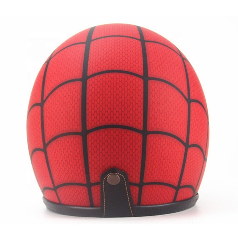 Fashion M/L/XL/XXL ABS Red Spiderman Look Motocross Racing Helmet Cascos Motorcycle Half Face Helmet