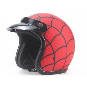 Fashion M/L/XL/XXL ABS Red Spiderman Look Motocross Racing Helmet Cascos Motorcycle Half Face Helmet