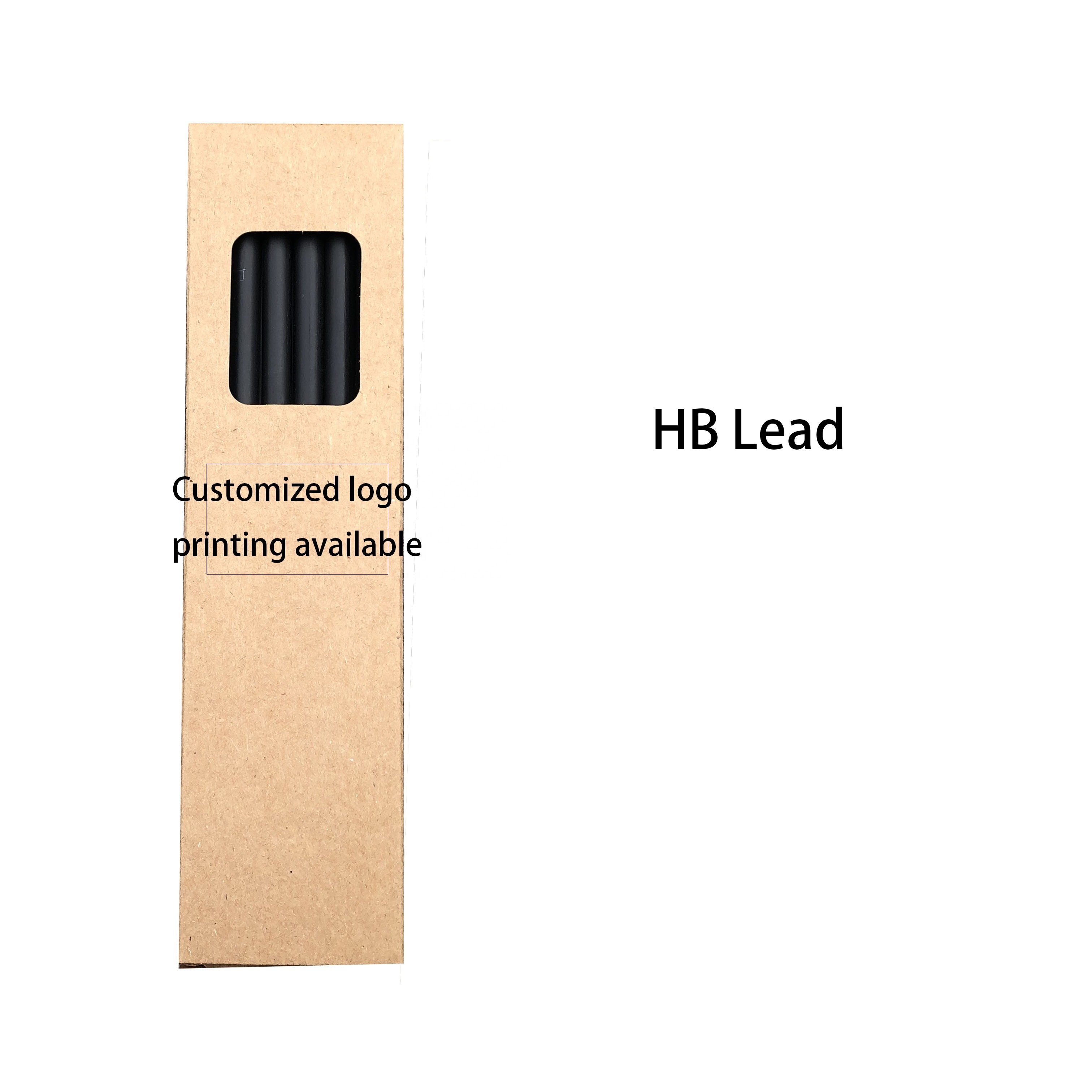 Custom graphite #2 HB black wood pencil set with eco-friendly kraft paper box,12pcs,gifts for school and office