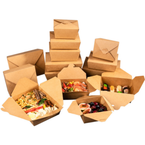 Printable Kraft Paper Disposable Food Packaging Lunch Meal Fried Chicken Salad Takeout Packing Box