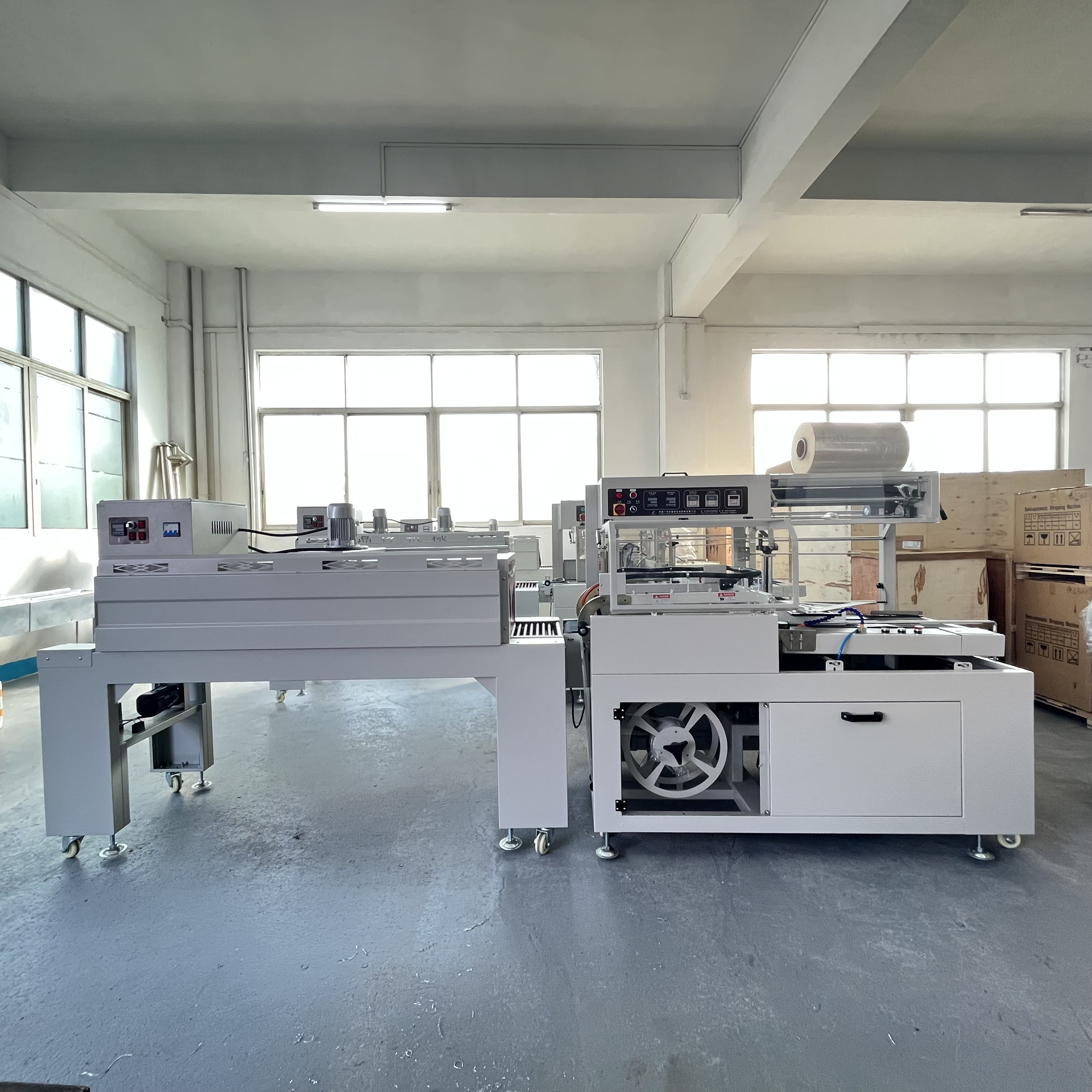 Fully Auto POF Film Side Sealer L Sealing Machine Assembling Palletizing Wrapping Thermal Shrinking