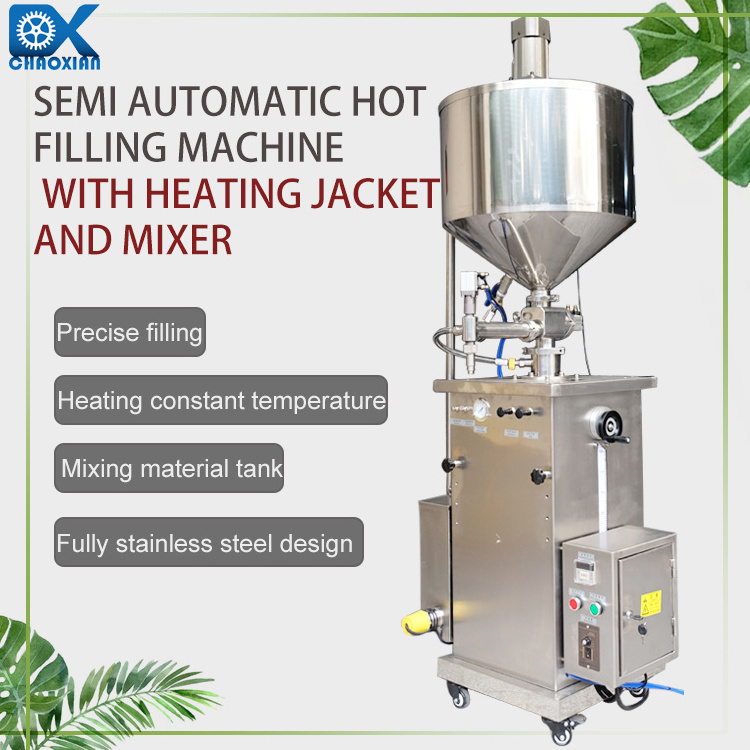 Mini Liquid Heat Mixer Tank Mixing Filler Equipment Thick Sauce Oil Cream Lipstick Filling Machine