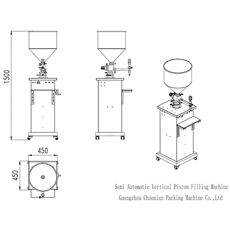 Semi Automatic Vertical Piston Sauce Cream Jam Lotion Shampoo Liquid Filling Machine for Gel Bottle Filling