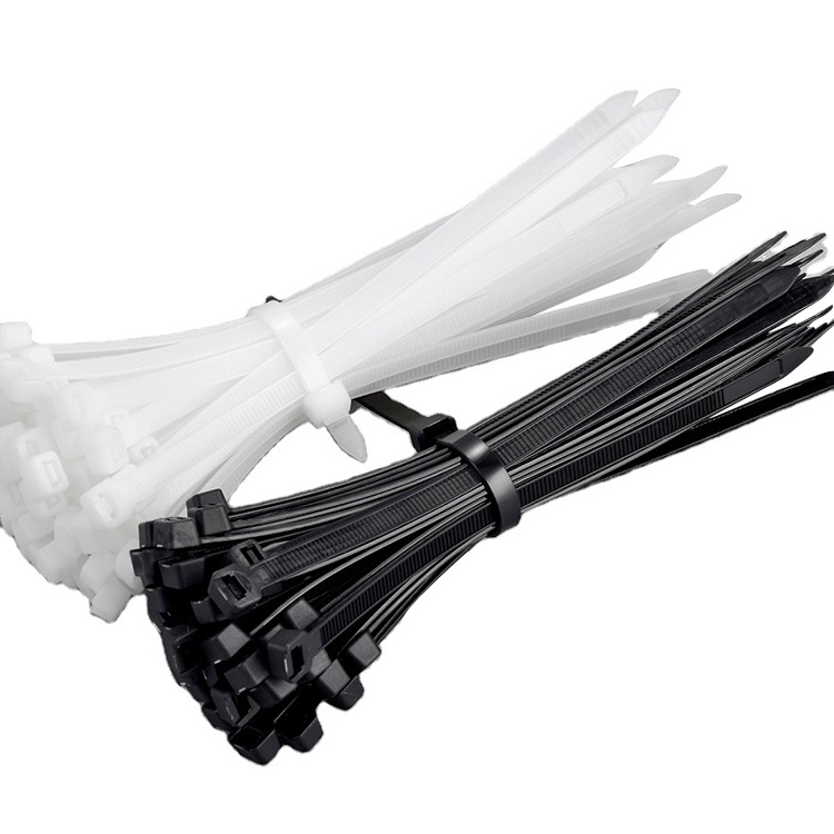 China Factory High Quality Self Locking Nylon Cable Ties Plastic in Black White Color cableTie