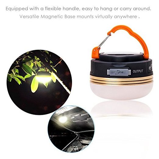 Portable Emergency LED Camping Light with magnet power bank for Hiking Tents Home