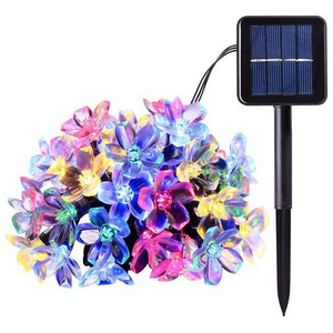 50LED Waterproof Cherry Blossom Decorations Outdoor Holiday Lighting Garden Christmas Solar String Light