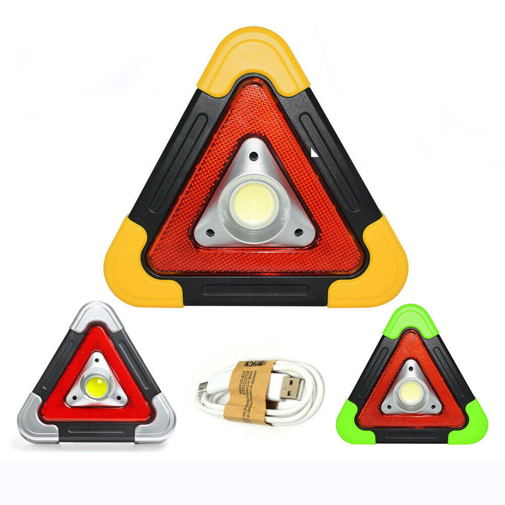 Led warning lights portable emergency triangle solar warning light for car