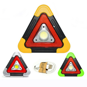 Led warning lights portable emergency triangle solar warning light for car