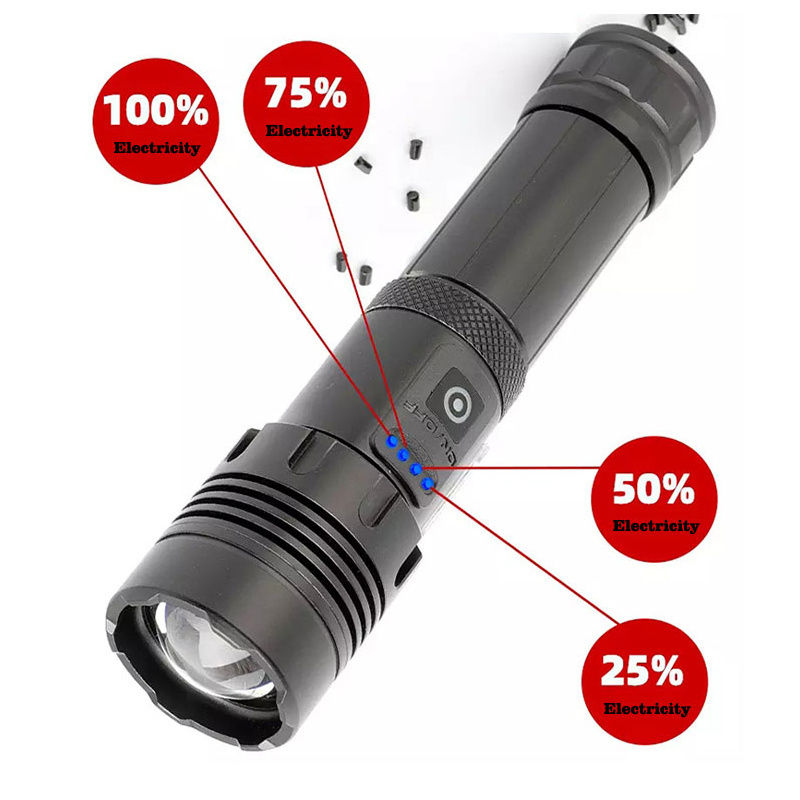 High quality outdoor hlm rechargeable adjustable self defense hunting led flashlight torches