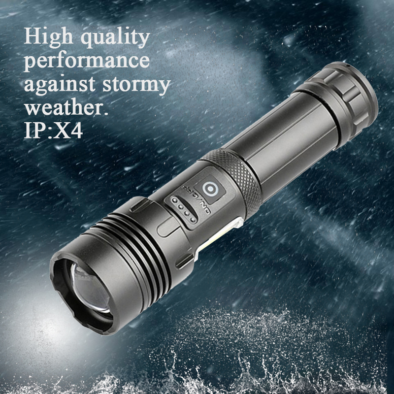 High quality outdoor hlm rechargeable adjustable self defense hunting led flashlight torches