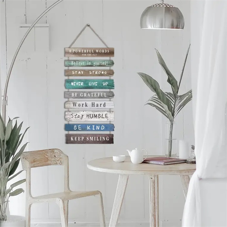 Modern Rustic Hanging Wooden Sign  Inspirational Board Quotes Motivational Wall Art Decor for Office