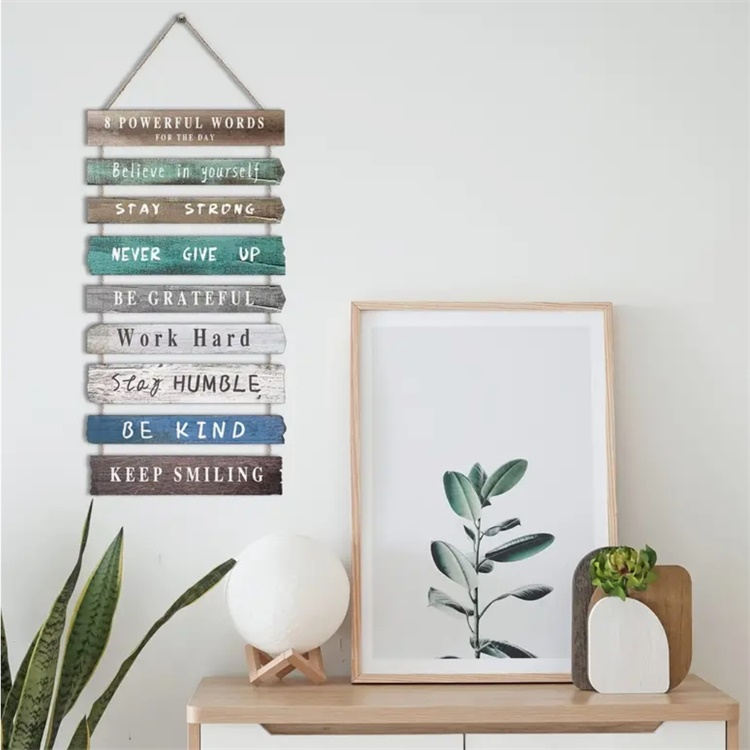 Modern Rustic Hanging Wooden Sign  Inspirational Board Quotes Motivational Wall Art Decor for Office