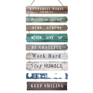 Modern Rustic Hanging Wooden Sign  Inspirational Board Quotes Motivational Wall Art Decor for Office