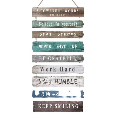 Modern Rustic Hanging Wooden Sign  Inspirational Board Quotes Motivational Wall Art Decor for Office