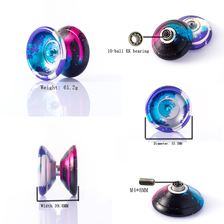 New Listing High Quality Professional Looping 2A Trick Yoyo Relax Toys Metal Fingertip Yo-Yo for Play Fun