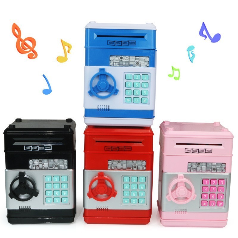 Musical Cash and Coin Money Bank Mini ATM Machine Password Toy Safe Birthday Xmas Toy Gifts for Kids