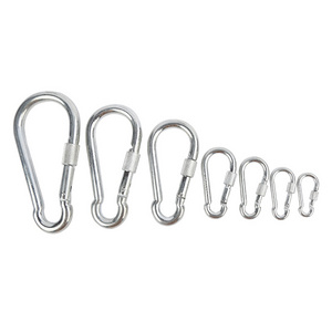 High quality metal carabiner hook spring snap hook with screw lock