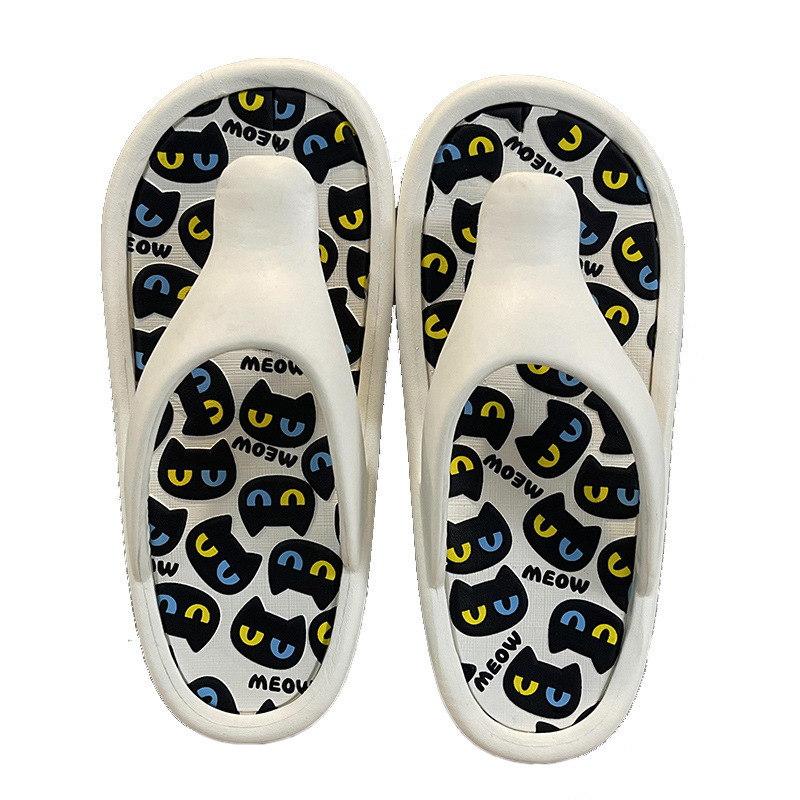 2022 wholesale fashion cartoon ladies beach slippers summer daily household non-slip comfortable  thick soles flip flop slippers