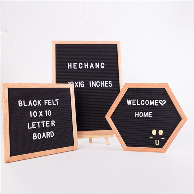 10x10  diy black magnetic felt notice letter board oak wood frame with letter