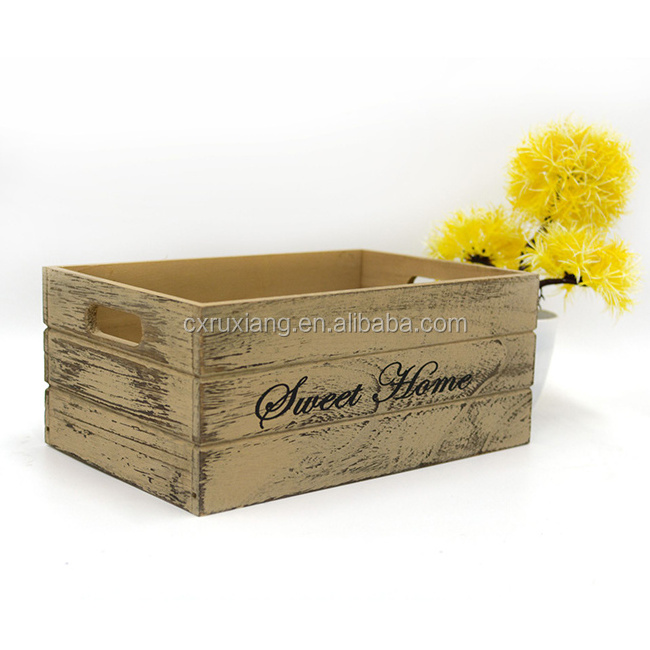 Rustic yellow color  balsa crates wood box